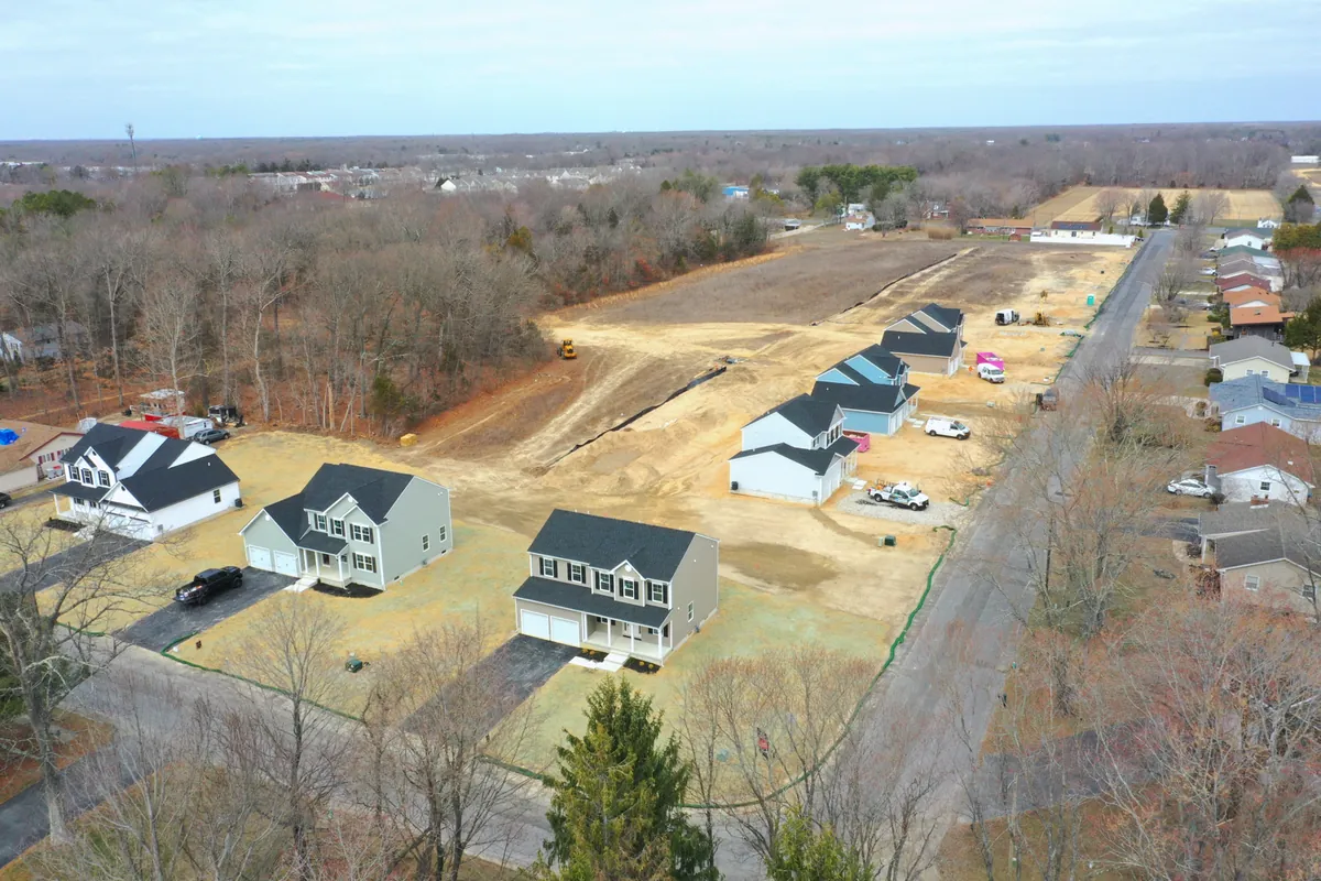 New homes at Chapel Heights in Vineland NJ, from the air