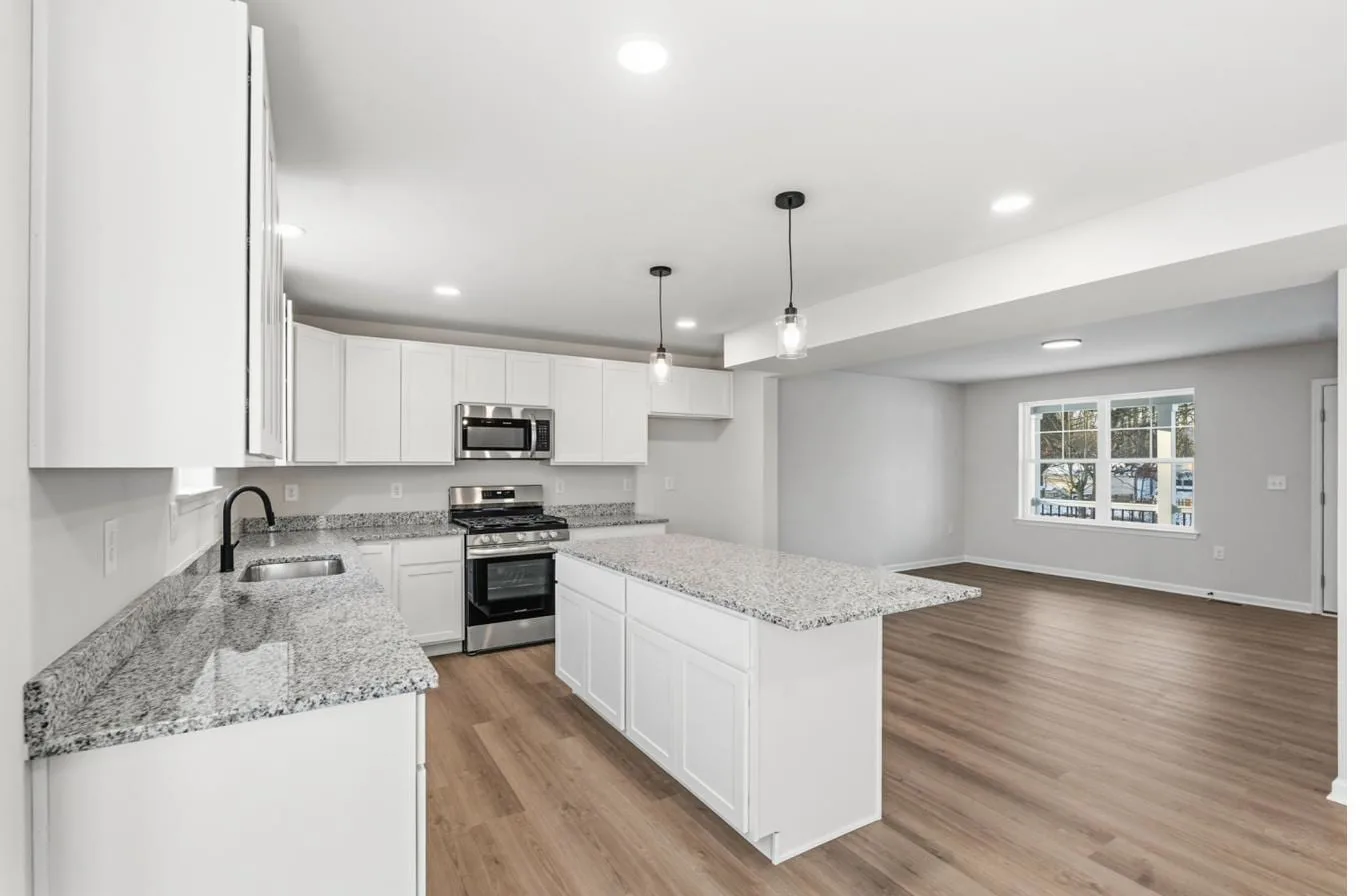 Chelsea 1-car garage model kitchen and dining area — new construction South Jersey