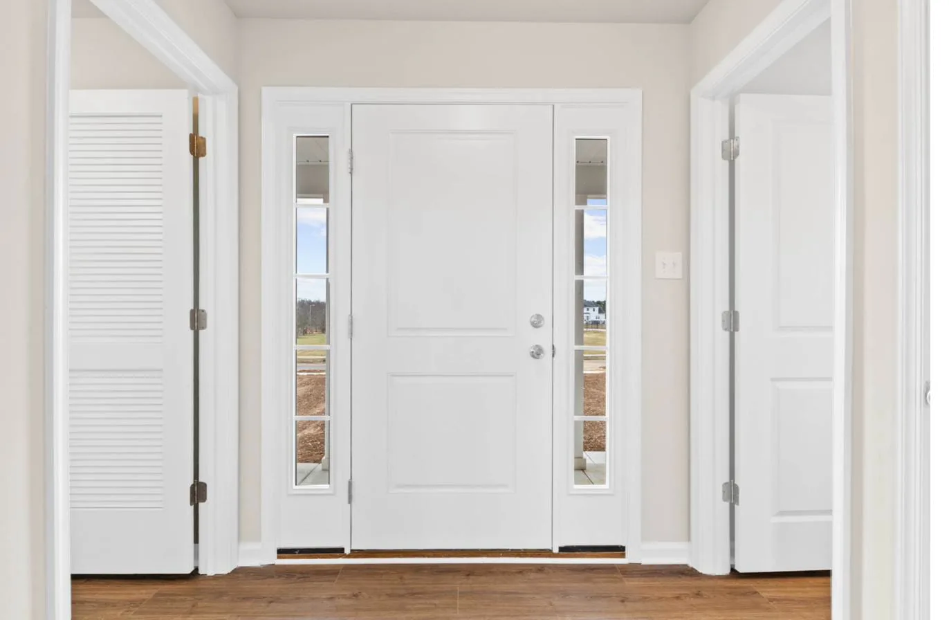 Cooper model interior — entry foyer with sidelights, new construction South Jersey