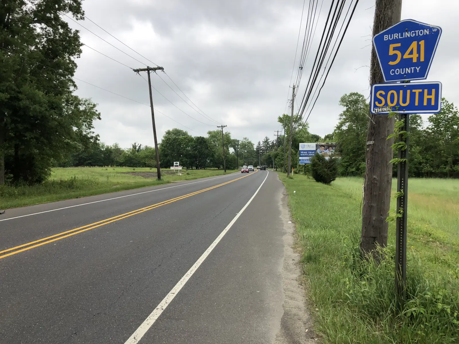 County Route 541 looking south at Church Road in Medford Township