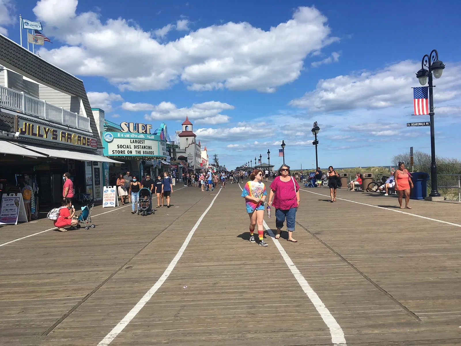 The Ocean City boardwalk looking north from 12th Street on a summer afternoon